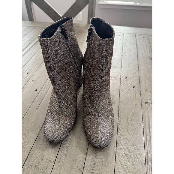 SAINT LAURENT Loulou Babies Metallic Zip Ankle Boots Booties Ciad Silver 38.5 - Picture 5 of 10